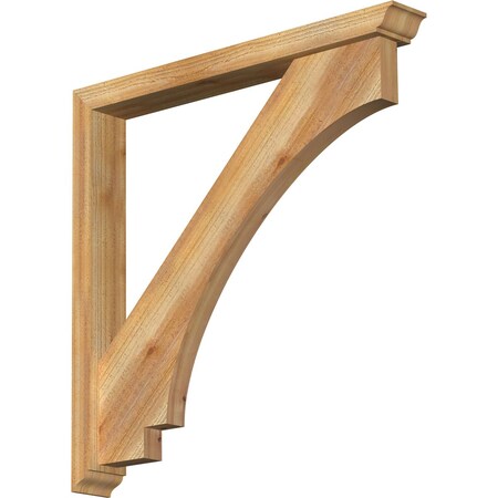 Imperial Traditional Rough Sawn Bracket W/ Offset Brace, Western Red Cedar, 4W X 32D X 32H